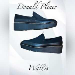 Donald Pliner Black Platform Wallis Loafers